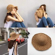Шляпа-ведро женская панама Женская Повседневная широкополый складной сплошной летний солнцезащитный Пляжный головной убор Панама для девочек