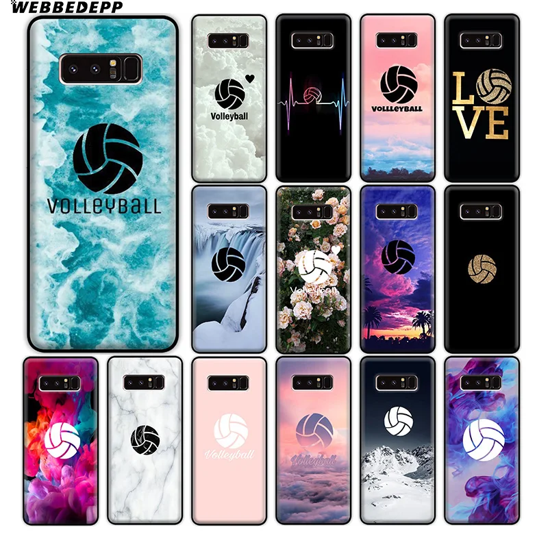 

WEBBEDEPP Volleyball Sport Soft Silicone Case for Samsung Galaxy A9 A8 A7 A6 Plus 2018 A5 A3 2017 2016 Note 9 8