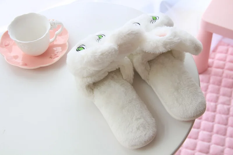 HUANQIU Autumn And Winter Plush Slippers Cartoon Home Cotton Slippers Elk Off-the-slip Slippers wyq96