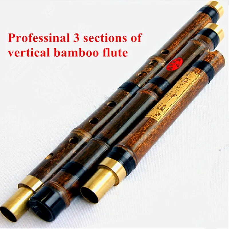 Bamboo Flute XIAO 3 Section Concert Professional Dizi Key of F G Chinese Vertical Bamboo Flute