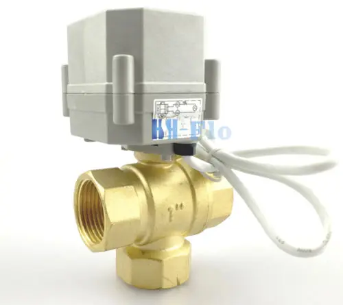 1/" до 1" 3 способ Т порт латунь моторизованный шаровой клапан, NPT/BSP Электрический шаровой кран