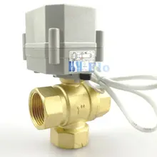 1/" до 1" 3 способ Т порт латунь моторизованный шаровой клапан, NPT/BSP Электрический шаровой кран