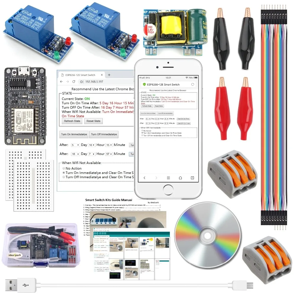 ESP8266 набор смарт-переключателей беспроводной Wifi Пульт дистанционного управления розетка штепсельная вилка релейный модуль 5 в конвертер для Arduino IDE IoT Starter