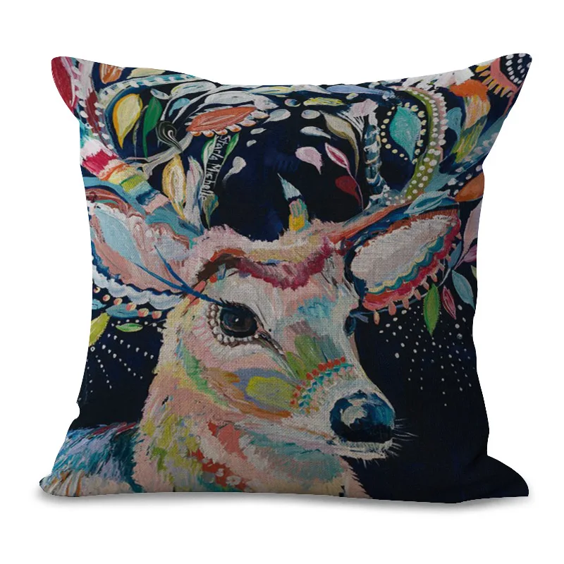 45x45 سنتيمتر الحيوانات اللوحة الملونة القطن الكتان وسادة وسادة القضية غطاء الأيائل البومة رمي وسادة سيارة مكتب أريكة ديكور المنزل 45x45 سنتيمتر الحيوانات اللوحة الملونة القطن الكتان وسادة وسادة القضية غطاء الأيائل البومة رمي وسادة سيارة مكتب أريكة ديكور المنزل