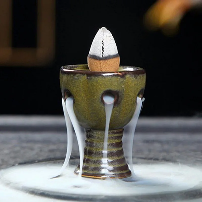 Buddha Waterfall Backflow Incense Smell Burner Tower Incense Ceramic