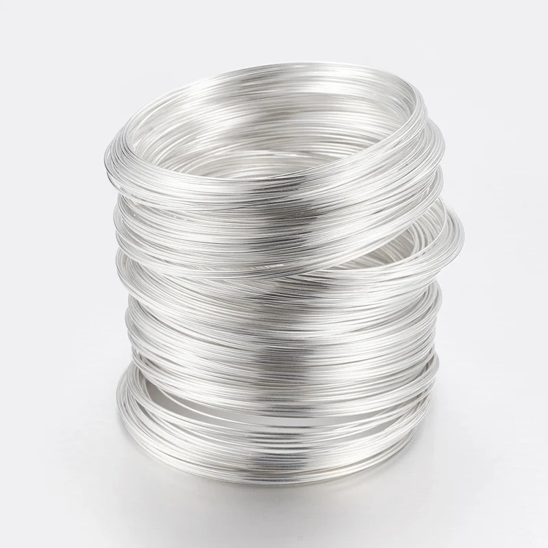 

Steel Bracelet Memory Wire for Jewelry Making Silver Color about 55mm inner diameter wire: 0.6mm about 2200 circles/1000g