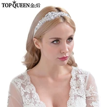 TOPQUEEN H29 элегантные свадебные повязки для волос, свадебные аксессуары для волос со стразами и жемчугом свадебные головные уборы Быстрая со склада