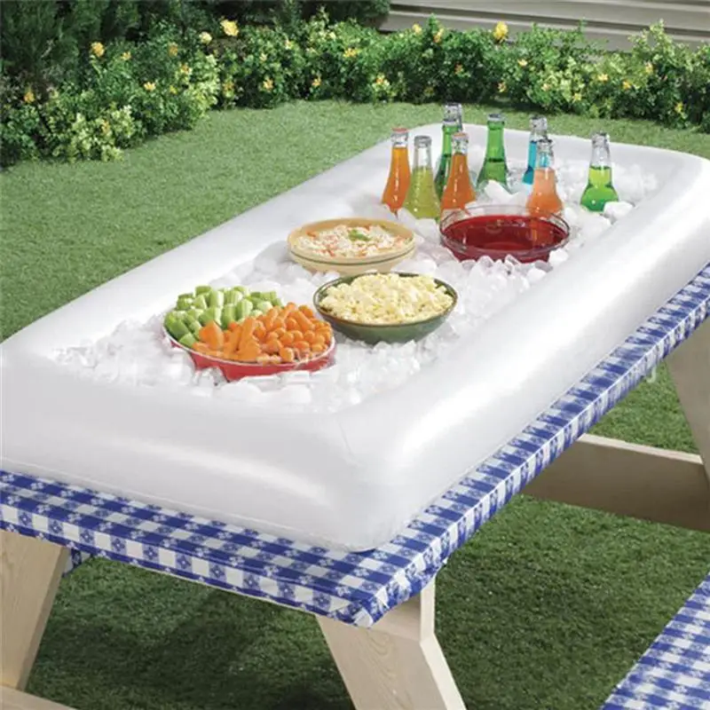 

Inflatable Beer Cooler Table Pool Float Summer Water Party Air Mattress Ice Bucket Serving/Salad Bar Tray