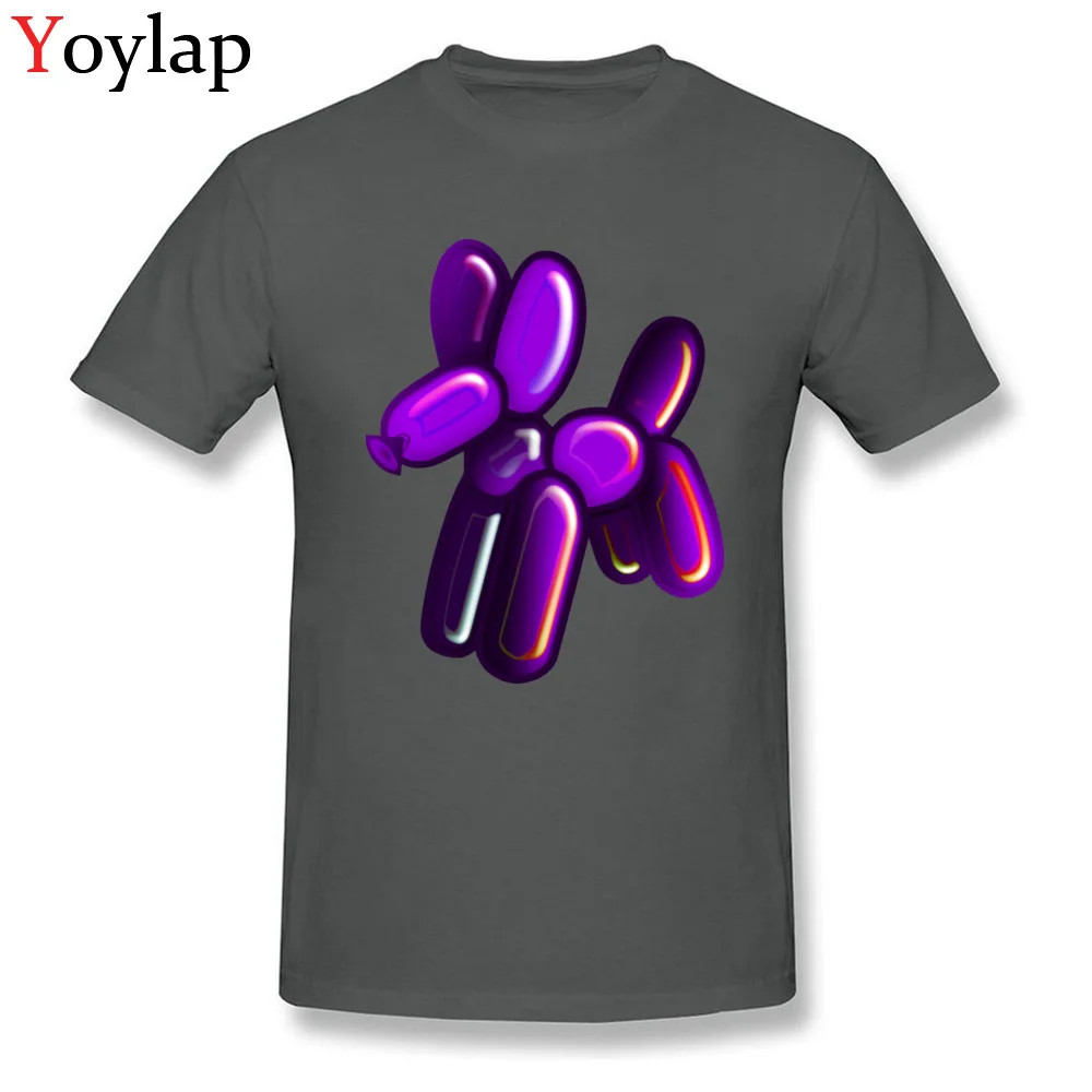 T-Shirt Casual Short Sleeve Newest O-Neck Cotton Fabric Tops Shirt Summer Summer Balloon Animal - Dog (purple) Clothing Shirt for Men carbon