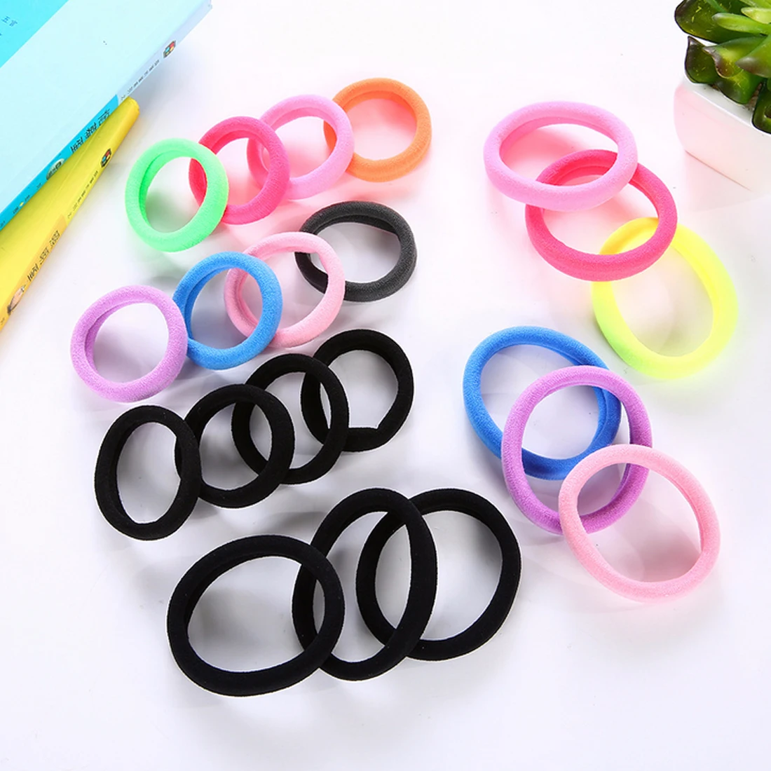 

50Pcs Women Girls Hair Band Ties Rope Ring Elastic Hairband Ponytail Holder Hair Accessories