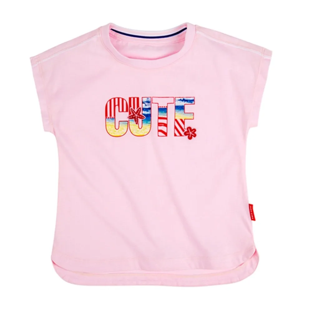 ABCKIDS для Одежда для детей; малышей; девочек летние футболки одежда короткий рукав с принтом букв для маленьких девочек Футболка