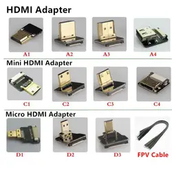 FPV Micro HDMI Mini HDMI 90 градусов адаптер 5 см-100 см FPC ленты плоский кабель HDMI шаг 20pin для Multicopter аэрофотосъемки