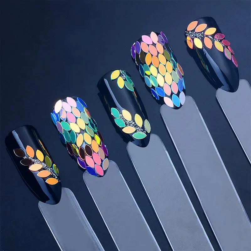 

BearPaw Nail Art Decoration Holographic Chameleon Nail Sequins Horse Eye Shaped Dazzling Paillette Flakes Nails Accessories