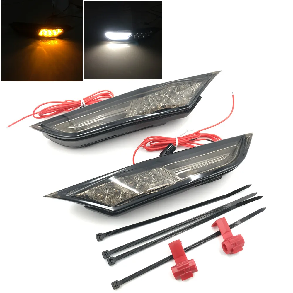

For Nissan GT-R LED White/Amber LED Side Marker Lights For 2007-2018 Nissan GT-R R35 parking lights DRL or Turn signal