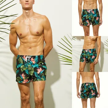 

KLV 2019 Fashion Men's Shorts Swim Trunks Quick Dry Beach Surfing Running Swimming Watershort FIVE 12.20