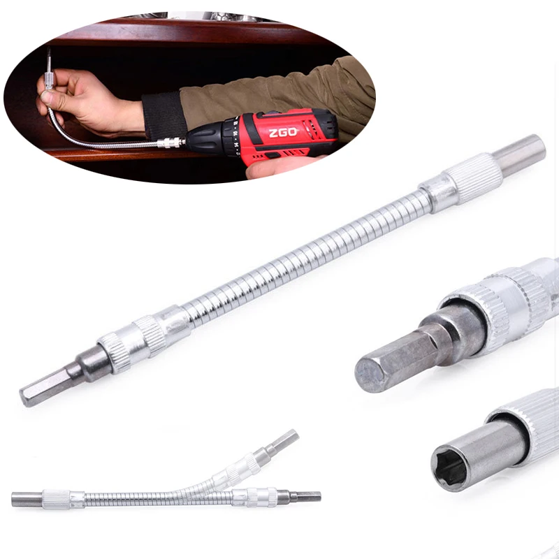

1/4" Hex Flexible Hose Screwdriver Extension Bit Holder Flex Screwdriver Extension Adapter DIY Hand Tools 15/20/40cm