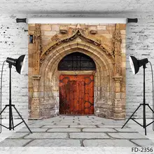 Vermelho tijolo porta fundo fotográfico foto backdrops pano de fundo vinil para o bebê photo studio fundo fotografia