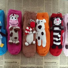 5 шт./лот Новое прибытие Рождественские подарки Трикотажные рождественские носки скольжению взрослых пола носки