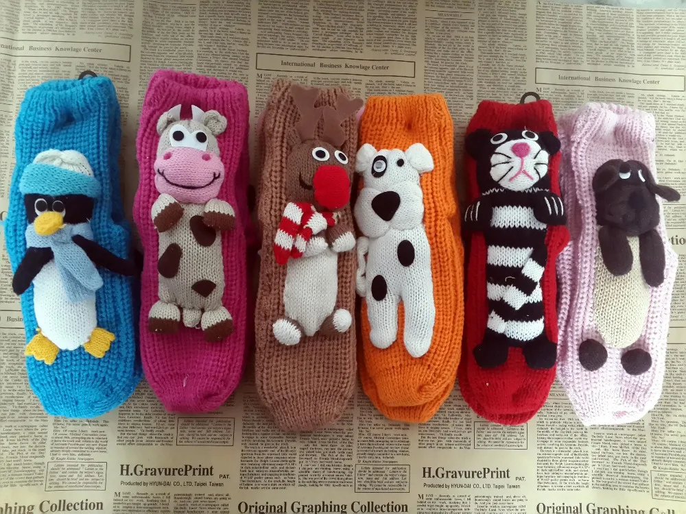 

5Pcs/lot New Arrival Christmas Gifts Knitted Christmas Socks Slip-resistant Adult Floor Socks Free Shipping