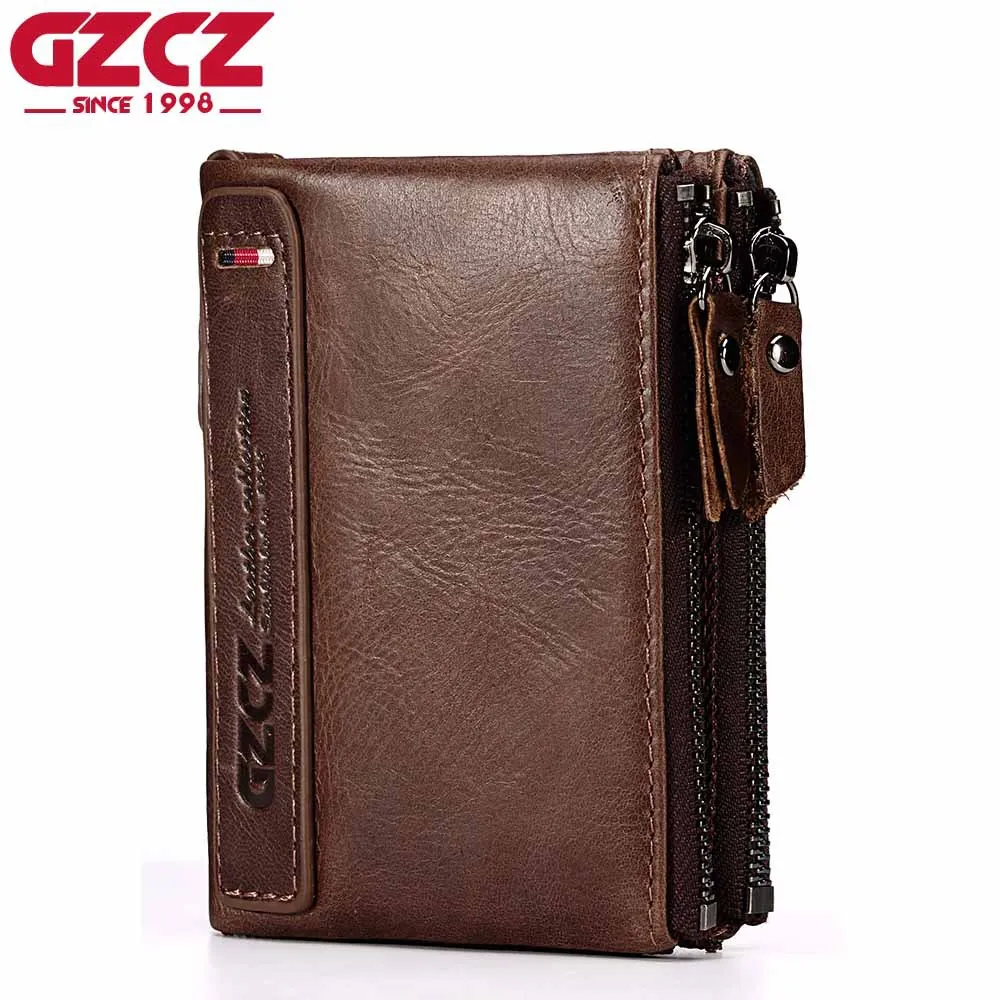

Fashion Zipper Wallet Genuine Leather Men Vintage Wallet Male Coin Purse Man Walet Mini Portomonee Money Bag Purse Portefeuille