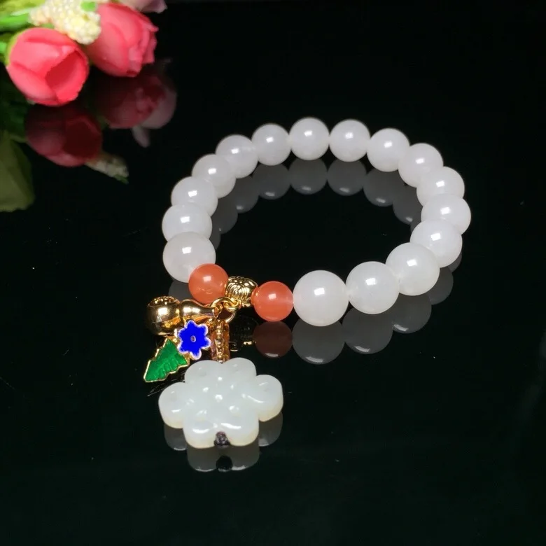 

2020 Pulseira Feminina Bracelets & Bangles Erkek Bileklik Xuan, Hetian Hand Stbracelet The Collocation Of " Pendant South Beads