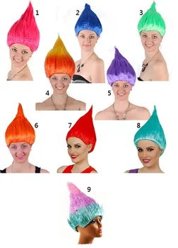 

20pcs Trolls Poppy Wig for Kids 36cm Wig Children Cosplay Halloween Party Supplies Trolls Wig 9 Color wen4473