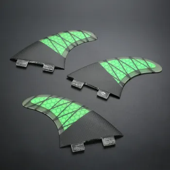 

SURIEEN 3pcs/Set Fiberglass And Honeycomb Surfboard Fin Thruster For FCS G5/M Fin Surfing Fins Tail Pad Longboard Fins