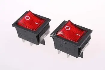 

20Pcs x Red Neon Light Lamp On-Off DPST Boat Rocker Switch 10A/250V 20A/250V AC