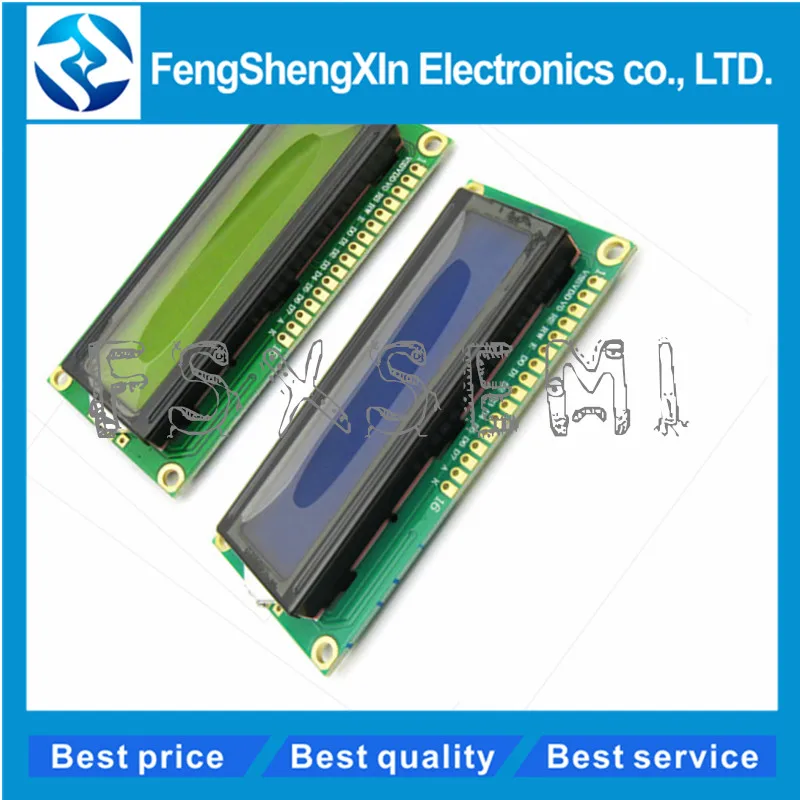 1602 16x2 caracteres módulo de exibição lcd hd44780 controlador azul/tela verde blacklight lcd1602 lcd monitor 1602 5v