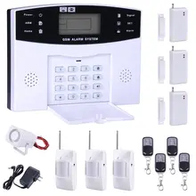 GSM Home Keypad Security Burglar Alarm System Kit 99 Wireless and 7 Wired Zones White 13 Pcs