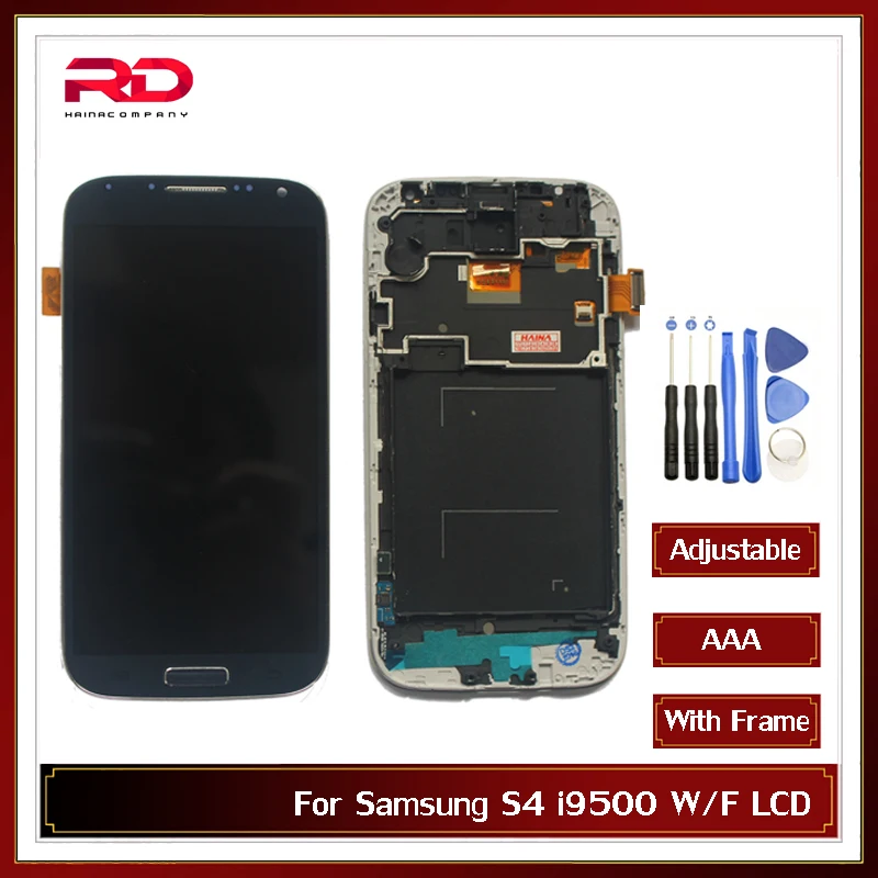 

Adjustable S4 i337 LCD For Samsung Galaxy S4 i9500 i9505 i337 LCD Display Touch Screen Digitizer Assembly With Frame blue white