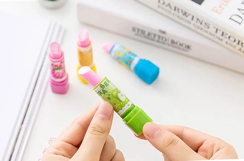 Kawaii Cartoon Lipstick Fruits Eraser