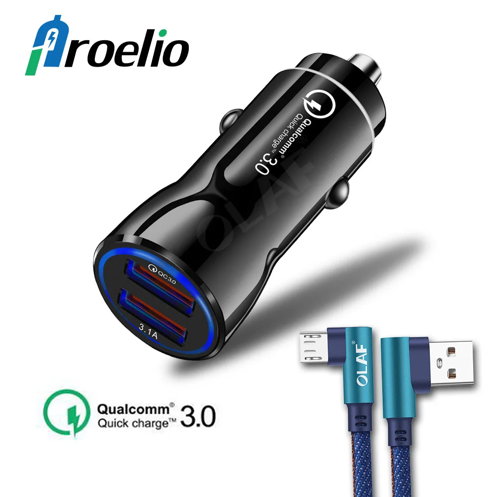 Proelio Quick Charger 3.0 Portable USB Car Charger For Xiaomi Redmi Note 7 Mi 8 9 Fast Phone Charger For iPhone 6 6S 7 8 Plus X