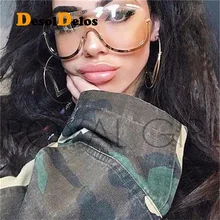 Oversized sunglasses women big brand vintage eyewear gold clear lens metal frame sun glasses shield eyeglasses men oculos UV400