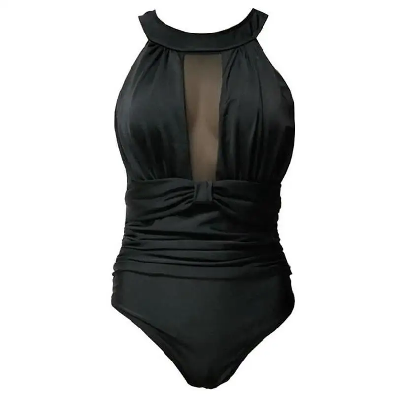 

Plus Size M-5XL Black Mesh Bodysuit Sexy Straps Plain Skinny Sleeveless Bodysuits Women Autumn Stretchy Minimalist Bodysuits
