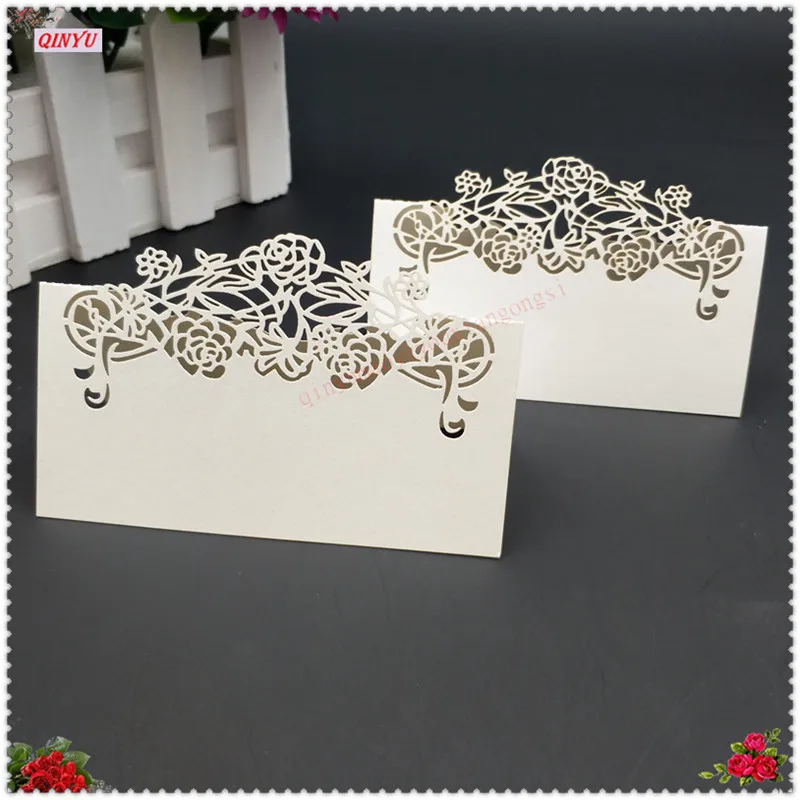 100/50/10pcs Table Name Place Cards Hollow Out Wedding Message Invite Card Party Decoration Favor 5Z | Дом и сад
