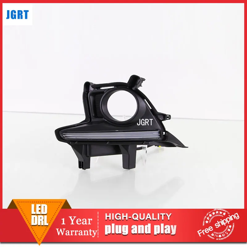 

car styling 2015 For TOYOTA Highlander DRL For Highlander led fog lamps daytime running light High brightness guide LED DRL