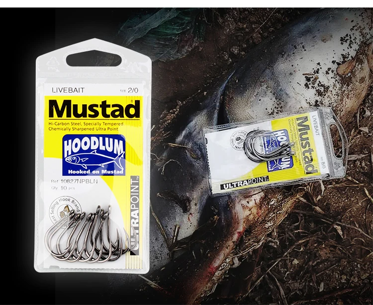 Mustad Рыбалка Крючки 10827NP-BN крючок для ловли карпа 1#1/0-12/0 Южное масло гигантский морской колючий рыболовный крючок черная рыба Высокоуглеродистая сталь Pesca