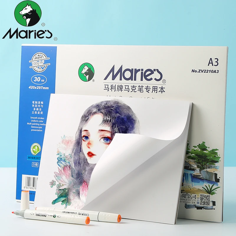 

A3/A4 Proffessional Sketch Painting Marker Paper 100g/m2 For Drawing Markers Pen Pad Book For School Student Art Supplies
