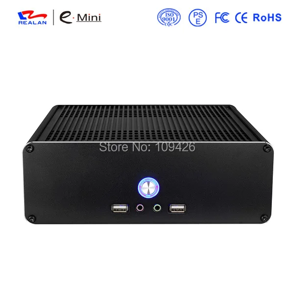 Áudio com Preto E-k3i com Fonte de Alimentação do Ventilador Realan Mini-itx Alumínio Case Usb Wi-fi Prata 2.0mm pc
