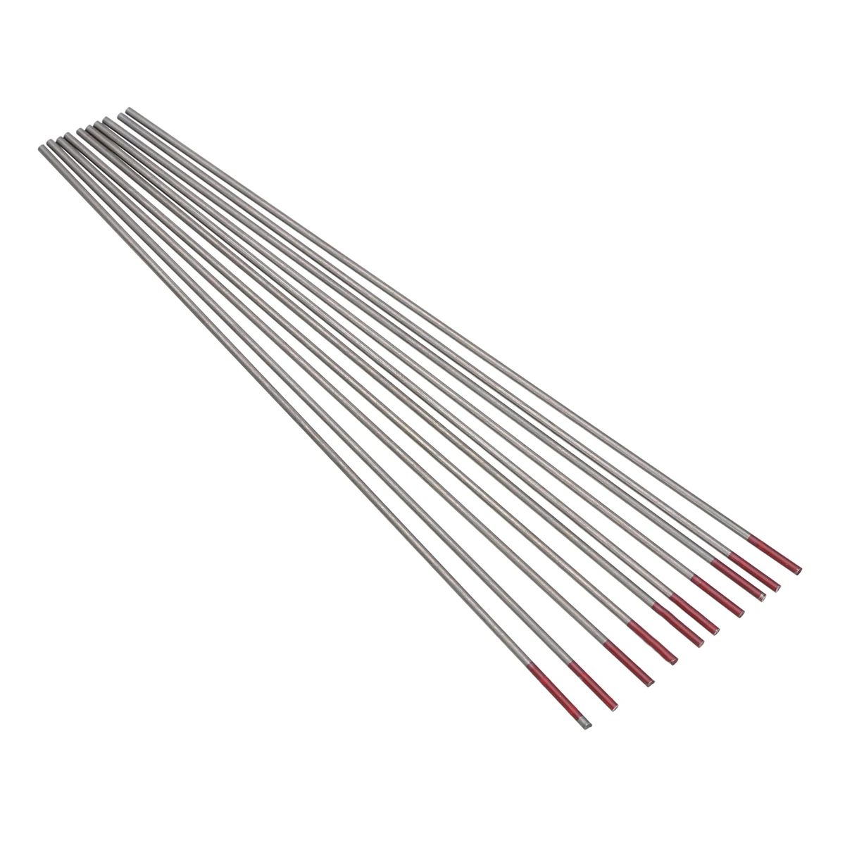 10Pcs TIG Welding Tungsten Electrodes Rod 2% Thoriated 1.6x150mm WT20 Red For Additive Oxide Electrode Stainless Steel Mayitr