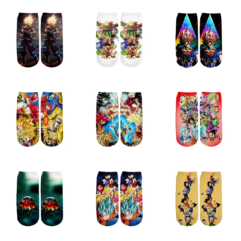 

PLstar Cosmos Anime Dragon Ball Z Son Goku/Son Gohan/Vegeta Cotton Socks Colorful Warm Cartoon Short Ankle Socks-2