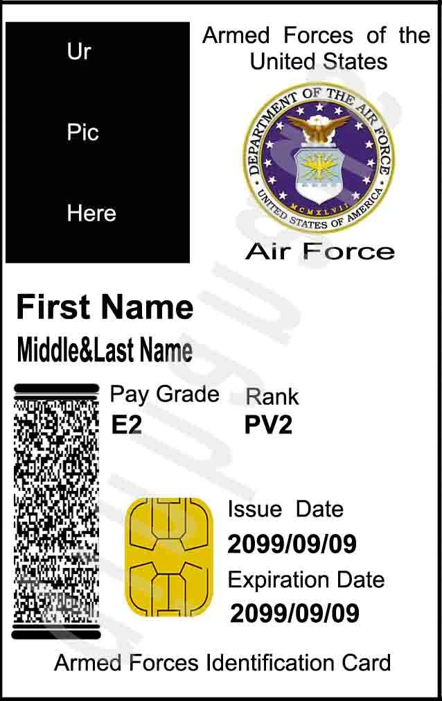 Ems To Usa Custom Personalized Ur Pic Us Air Force Second Card Half Price 1  Movie Id Cards + 1 Card Case & Holder - Photo Albums - AliExpress