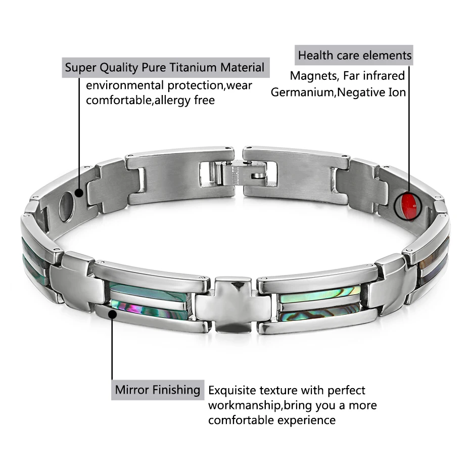 Rainso здоровья Титан браслет влюбленных био-энергия, браслет магнитная здравоохранения браслет для Для женщин Для мужчин Jewelry Рождественские подарки