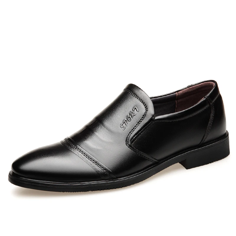 

2018 Autumn Men's Genuine Leather Shoes 38-44 Black Leather Soft Man Dress Shoes Leather Genuine Shoes