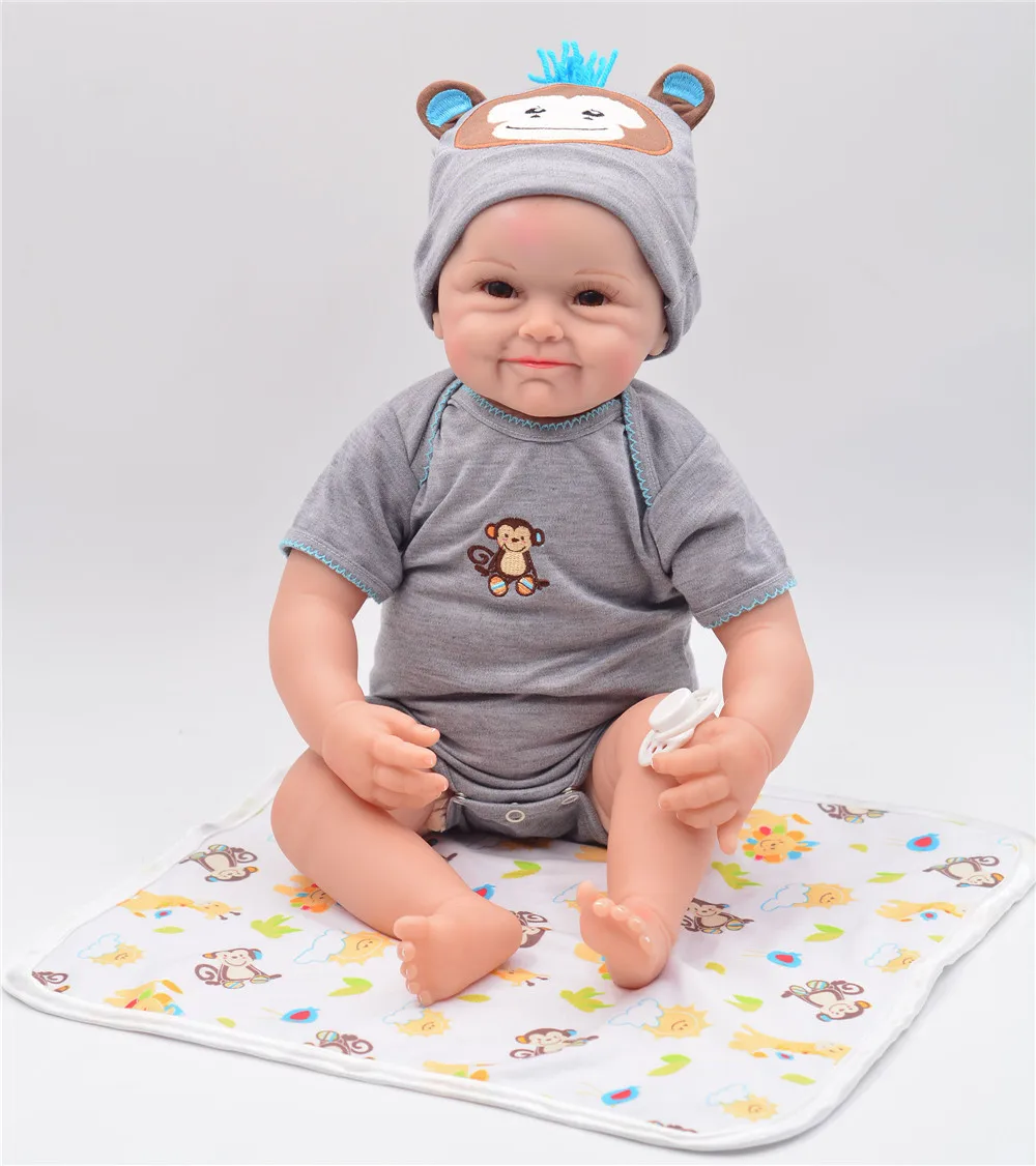 

Bebes Reborn doll 55CM soft Body silicone doll boy Reborn Baby Doll Bath Toy Lifelike Newborn real baby doll bebe Bonecas menino