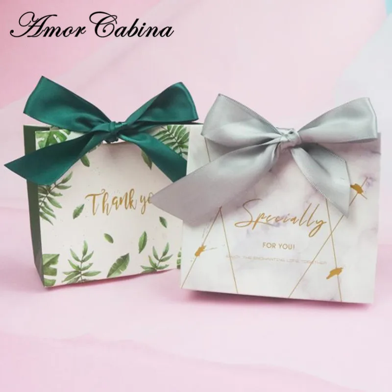 50 шт. Европейский Креативный Фламинго мраморный лес зеленый лист Свадебные как коробка для конфет bombaniera вечерние мешок для конфет