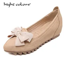 Женские балетки на плоской подошве; коллекция года; милые женские балетки из флока на плоской подошве с острым носком и бантом; большие размеры 31-42; женская обувь; лоферы