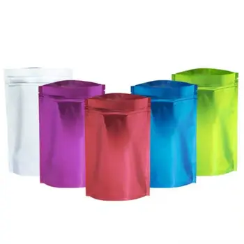 

100PCS 0.16mm Color Aluminum Foil Self-sealing Standing Bag Aluminum-plated Metal Tea Food Sealed Packaging Bag