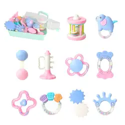 ABS охраны окружающей среды силиконовые детские руки погремушка зубы резиновые моляров игрушки для ванной комплект новорожденных подарок